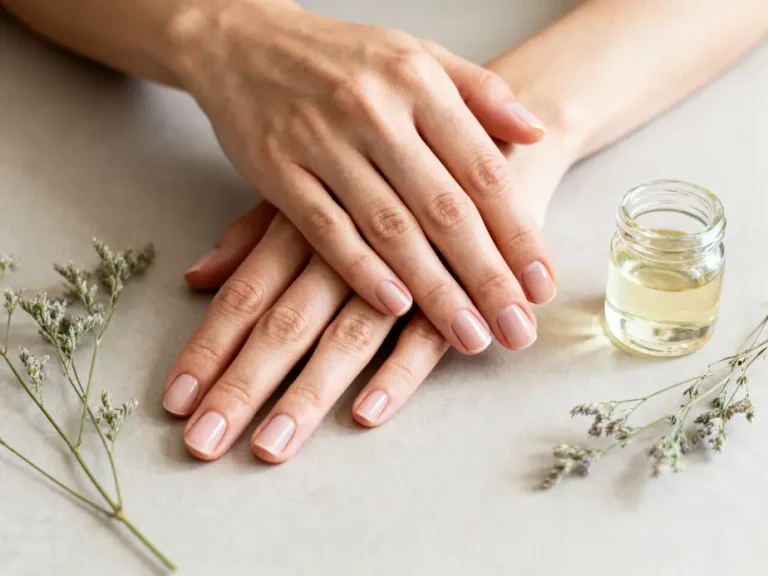 mains féminines ongles sains huile botanique soin ongles