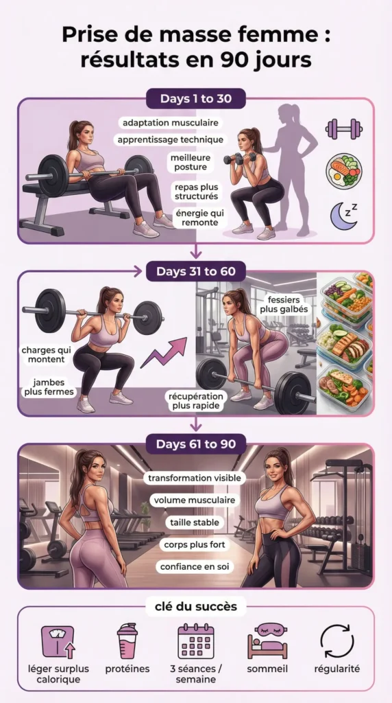 infographie qui explique comment prise de masse en 90 jours avec 8SHEMOOV